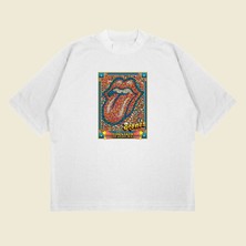 Tarzsokak Rolling Stone Seattle Baskılı Oversize Unisex Pamuklu Nefes Alan Kalın Kumaşlı