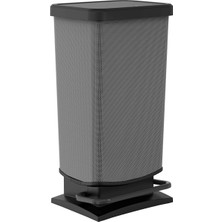 Rotho Paso Pedallı Çöp Kutusu 40L Karbon Metal