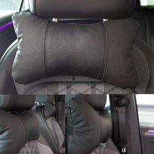 Auto Good Store Mercedes-Benz Sprinter Uyumlu Araç Içi Deri Boyun Yastığı 2'li Set Takım Oto Koltuk Başlığı Seyahat Yastığı Siyah