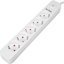 Sh Ticaret S-Link SPG501S 1.5 Metre Kablolu 750 Joule 1.5 mm Anahtarlı 5'li Akım Korumalı Priz