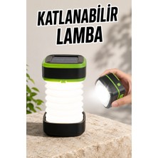 Renas Store Katlanabilir Kamp Lambası Solar Fener Görünümlü 3 Kademeli Şarjlı - Lisinya
