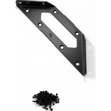 Renas Store Mobilya Köşe Birleştirme Aparatı, Siyah Metal L Gönye Köşebent, 154X62X68 Mm, 2.00 mm Kalınlık, Dolap Sabitleyici Bağlantı Demiri, Montaj Vidası ile Beraber, 4 Adet