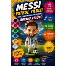 Genç 3D Messi Futbol Yıldızı 2026 Dünya Kupası 3D Figür Boyama Seti - Kendin Yap (Dıy) Hobi Sanat Seti - 6 Renk Akrilik