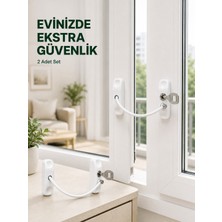 Karahanbey Çocuk Güvenliği Için Kablolu Pencere Kilidi Anahtarlı Emniyet Aparatı 2 Adet -