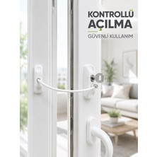 Karahanbey Beyaz Kablolu Pencere Kilidi Anahtarlı Güvenlik Sistemi Çocuk Koruma Aparatı -