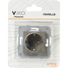 Renas Store Viko Novella Antrasit Toprakli Priz Çarpma Karşıtı Çocuk Korumalı Mekanizma+Düğme Kapak Çabuk Bağlanti Çarpma Karşıtı Çocuk Korumalı