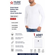 Yıldız Çamaşır Erkek Modal Bisiklet Yaka Uzun Kol Likralı Fanila Atlet (385-386-387)- 1 Adet
