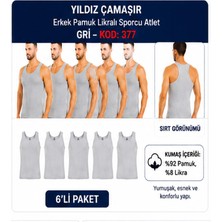 Yıldız Çamaşır Erkek Pamuk Likralı Sporcu Atlet (375-376-377)- 6 Adet