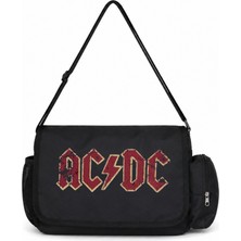 Sevbano Ac Dc Rock Metal Müzik Grubu Baskılı Unisex Okul, Spor, Ofis Çok Amaçlı Postacı Çantası