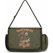 Sevbano Iron Maiden Rock Metal Müzik Grubu Baskılı Unisex Okul, Spor, Ofis Çok Amaçlı Postacı Çantası