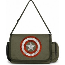 Sevbano Kaptan Amerika Avengers Kahraman Baskılı Unisex Okul, Spor, Ofis Çok Amaçlı Postacı Çantası