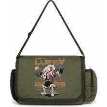 Sevbano Monkey D. Luffy Gear 5 One Piece Anime Baskılı Unisex Okul, Spor, Ofis Çok Amaçlı Postacı Çantası