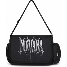 Sevbano Nirvana Rock Metal Müzik Grubu Baskılı Unisex Okul, Spor, Ofis Çok Amaçlı Postacı Çantası