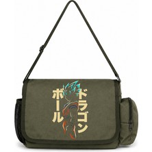 Sevbano Son Goku Dragon Ball Anime Baskılı Unisex Okul, Spor, Ofis Çok Amaçlı Postacı Çantası