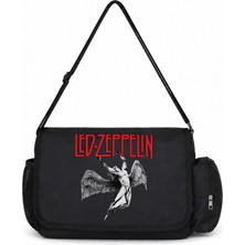 Sevbano LED Zeppelin Rock Metal Müzik Grubu Baskılı Unisex Okul, Spor, Ofis Çok Amaçlı Postacı Çantası
