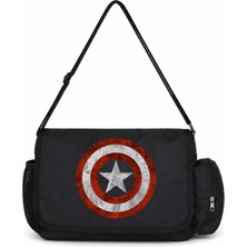Sevbano Kaptan Amerika Avengers Kahraman Baskılı Unisex Okul, Spor, Ofis Çok Amaçlı Postacı Çantası