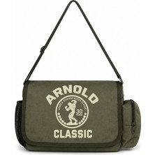 Sevbano Arnold Sporcu Fitness Bodybuilding Baskılı Unisex Okul, Spor, Ofis Çok Amaçlı Postacı Çantası
