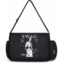 Sevbano Swag Justin Bieber Şarkıcı Baskılı Unisex Okul, Spor, Ofis Çok Amaçlı Postacı Çantası