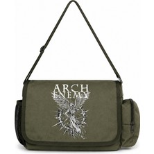 Sevbano Arch Enemy Rock Metal Müzik Grubu Baskılı Unisex Okul,spor,ofis Çok Amaçlı Postacı Çantası