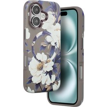 Ece-Umay Onegif Iphone 16 Flower Series Magsafe Kapak - Gri