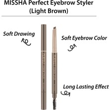 Renas Store Uzun Süre Kalıcı, Asansörlü Kaş Kalemi Perfect Eyebrow Styler (Light Brown)