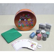 İlk El Grup Metal Kutulu 120 Chip ve 2 Adet Iskambil  Kağit Setine Sahip Poker Oyunu ALK3535