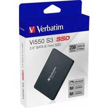 Esranın Dünyası Verbatim 256GB Dahili Sata VI550 SSD S3 2.5" 500MB/S - 550MB/S (49351) - Dahili