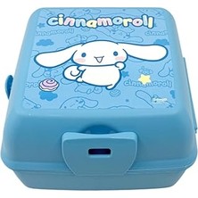 Renas Store Wiggle Cinnamoroll Temalı Lisanslı 4 Bölmeli Plastik Çocuk Beslenme Kutusu - Yemek Saklama Kabı Kaşık ve Çatallı