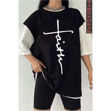Tarzsokak Siyah Oversize Baskılı Unisex Tshirt