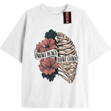 Tarzsokak Unisex Erkek/kadın Kalp Kaburga T-Shirt Siyah Kod 81