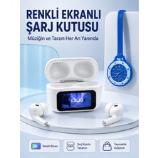 Akmanora Dokunmatik Kablosuz Kulaklık + Mavi Askılı Analog Charm Saat Ikili Set
