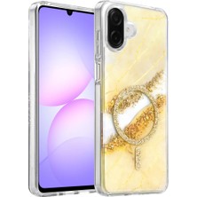 Akmanora Onegif Samsung Galaxy A07 4g Lotus Simli Magsafe Kapak - Gümüş