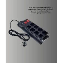 Akmanora Akım Korumalı 8’li Priz 3 Usb’li Uzatma Kablosu Isıya Dayanıklı 2 Metre