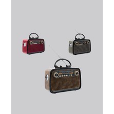 Akmanora Led’li Nostaljik Bluetooth Hoparlör – Vintage Tasarım, Ahşap Doku