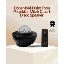 Akmanora Yıldız &amp; Okyanus Dalga Projektörü – Bluetooth / USB Hoparlörlü