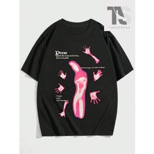 Tarzsokak Grunge Punk Erkek Sloganlı ve Şekilli Grafikli Tişört