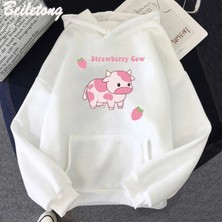 Tarzsokak Beyaz Inek ve Çilek Kawaii Rahat Lar Için Kom