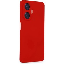 Elivora Newface Realme C55 Kılıf Nano Içi Kadife Silikon - Kırmızı