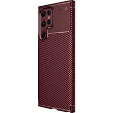 Hcc Trend Newface Samsung Galaxy S25 Ultra Kılıf Auto Focus Karbon Kapak - Bordo
