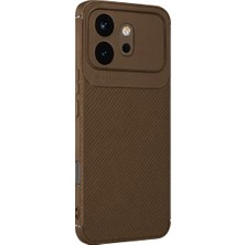 Elivora Newface Huawei Honor 600 Auto Focus Karbon Kapak - Kahverengi