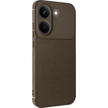 Elivora Newface Xiaomi Poco X8 Pro Auto Focus Karbon Kapak - Kahverengi