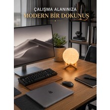 Sora Home Gerçekçi Ay Dokulu Dekoratif Gece Lambası USB Şarjlı Ay Işığı