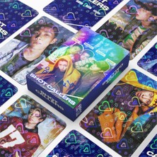Kpop Dünyası Lngshot '' Shot Callers '' Çift Yön Baskılı Hologramlı / Lomo Card Seti (60 Pcs)