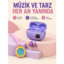 Sora Home Mor Kablosuz Stereo Kulaklık ve Pembe Askılı Analog Çanta Saati Günlük Kullanım Ikili Fırsat Seti