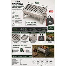 Campsteel "grand-Pro" 50X30 cm Alev Yapmayan Katlanabilir Inox Mangal