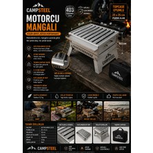 Campsteel "motorcu Mangal" 1.2 mm Paslanmaz Çelik Katlanır Mangal Seti 25X25 cm