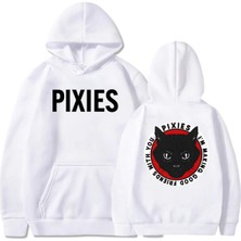 Tarzsokak Beyaz Unisex Tame Pixies Band Grafik Baskı Rahat Sokak Modası Kad