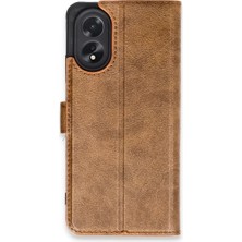 Yavuz Group Newface Oppo A38 Kılıf Trend S Plus Kapaklı Kılıf - Taba