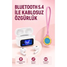 Yavuz Group Bluetooth 5.4 Kablosuz Kulaklık Pembe Askılı Analog Charm Saat Ikili Set