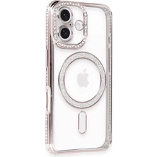 Yavuz Group Newface Apple iPhone 16 Kılıf Joke Simli Magneticsafe Kılıf - Pembe